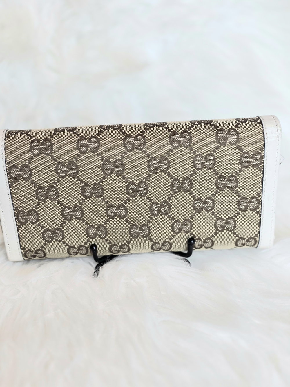 Gucci Abbey Beige GG 2pcs Bag & Wallet Set Monogram Canvas D Ring & Leather Trim - Picture 12 of 17